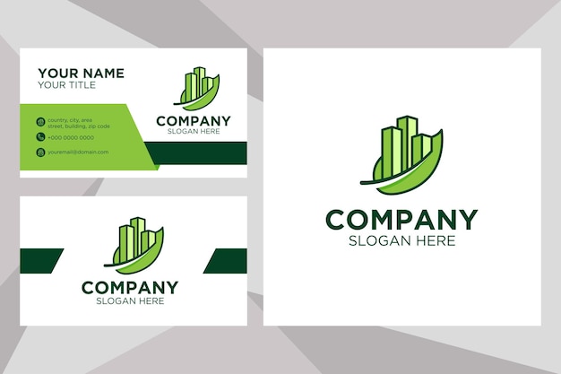 Logotipo de construcción adecuado para empresa con plantilla de tarjeta de visita