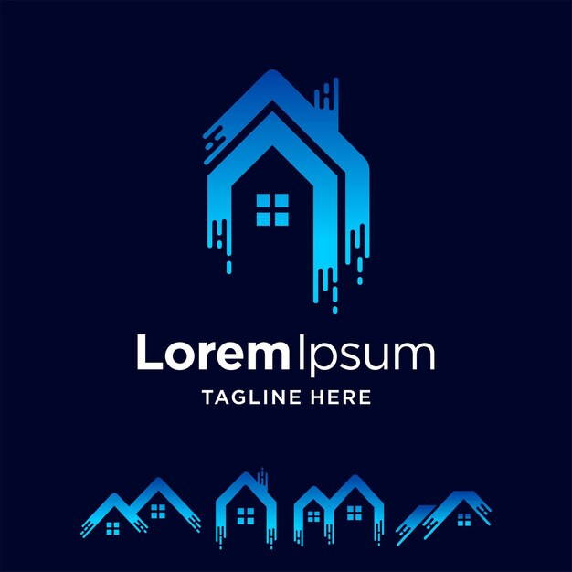 logotipo de construcción con concepto de agua