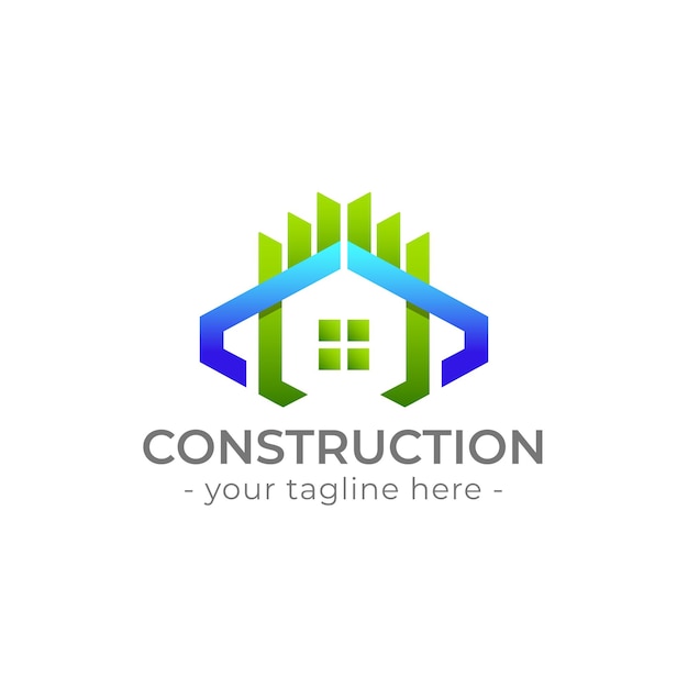 Logotipo de construcción degradado