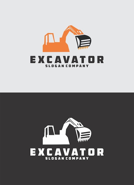 logotipo de construcción de excavadora