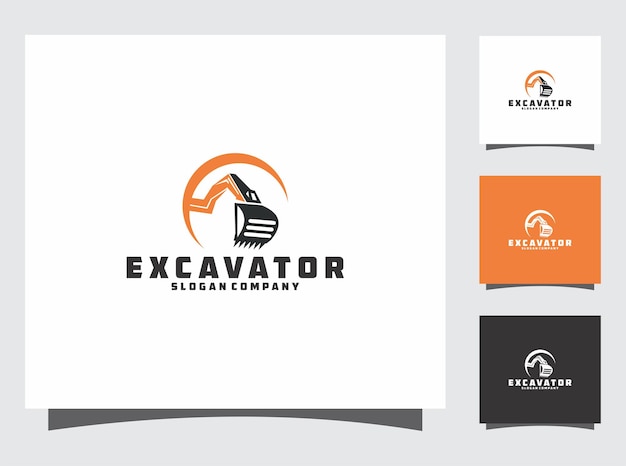 Logotipo de construcción de excavadora