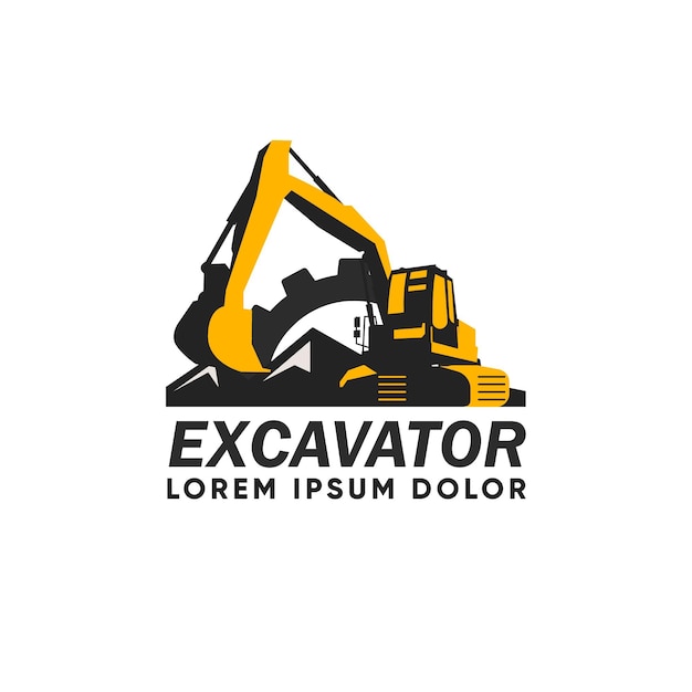 Vector logotipo de construcción de excavadoras