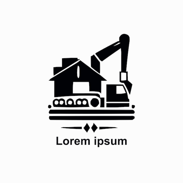 logotipo de construcción en fondo blanco