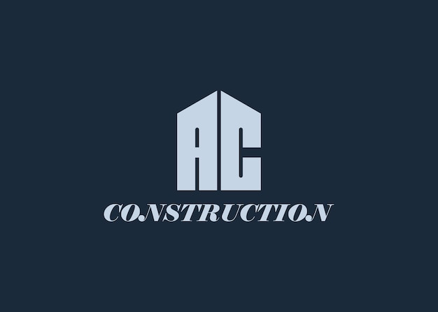 Logotipo de la construcción de la letra AC.