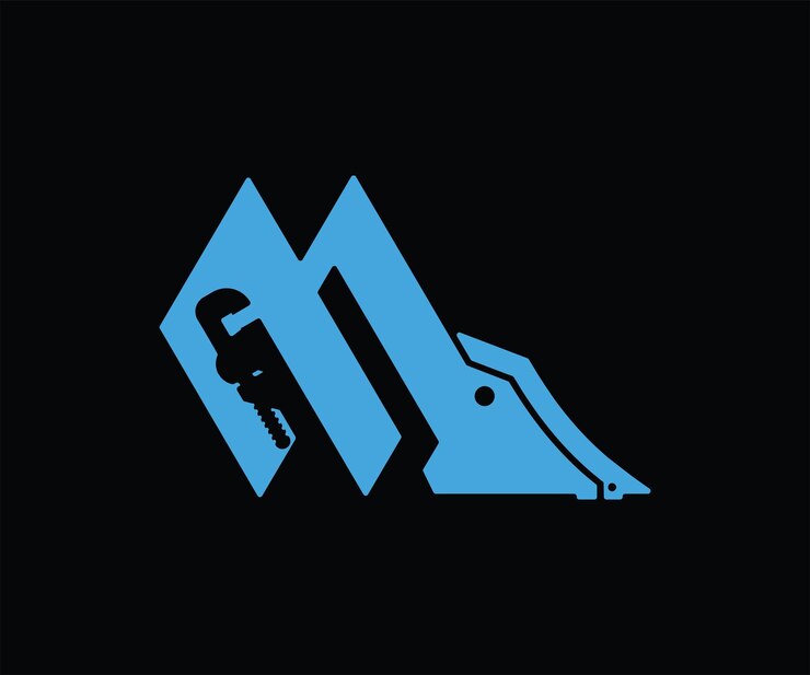 Vector logotipo de construcción letra m