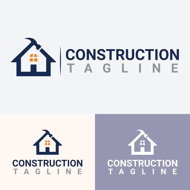 Logotipo de construcción minimalista moderno