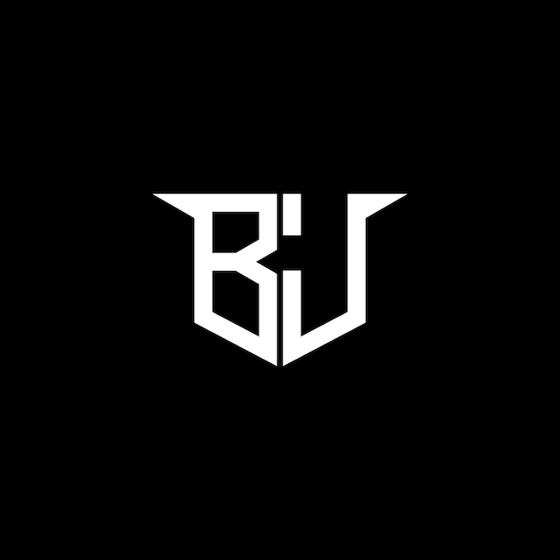 El logotipo de construcción moderna de BJ con diseño simétrico