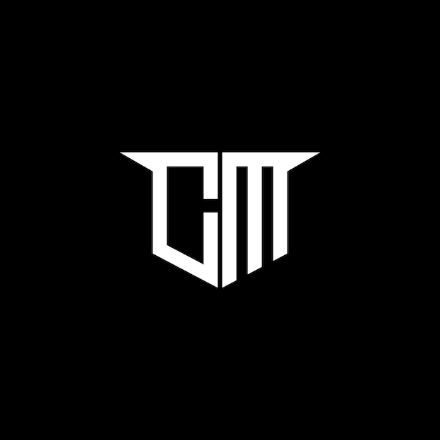 Logotipo de construcción moderna de CM con diseño simétrico