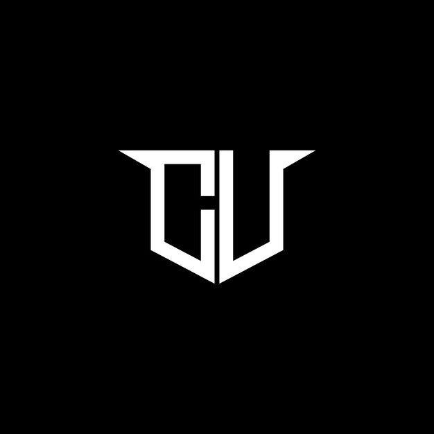 El logotipo de construcción moderna de CU con diseño simétrico
