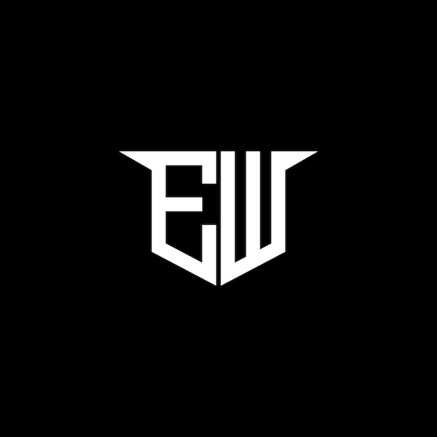 El logotipo de construcción moderna de EW con diseño simétrico