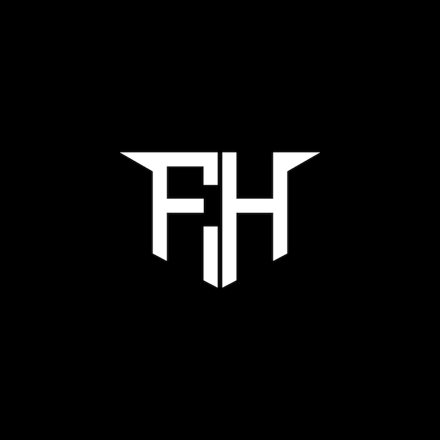 Logotipo de construcción moderna de FH con diseño simétrico