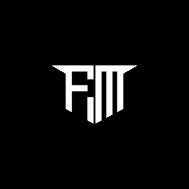 El logotipo de construcción moderna de FM con diseño simétrico