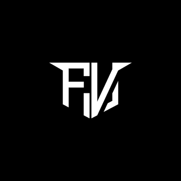 Logotipo de construcción moderna FV con diseño simétrico
