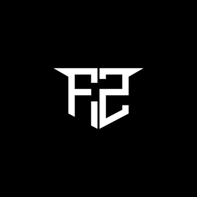 Logotipo de construcción moderna de FZ con diseño simétrico