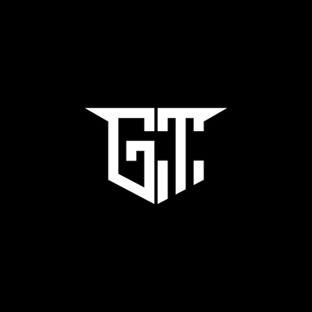 Logotipo de construcción moderna de GT con diseño simétrico