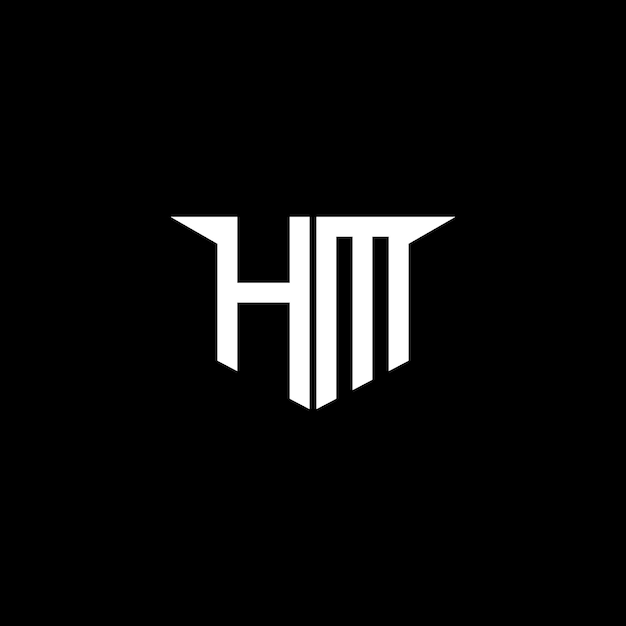 El logotipo de construcción moderna de HM con diseño simétrico