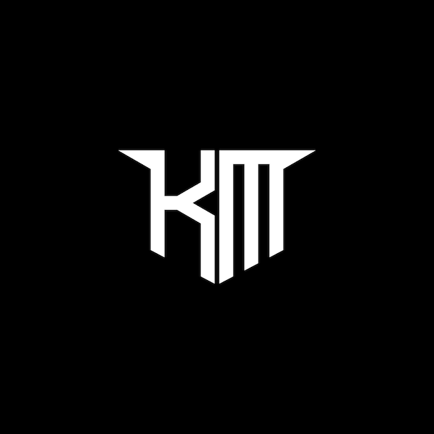 El logotipo de construcción moderna de KM con diseño simétrico