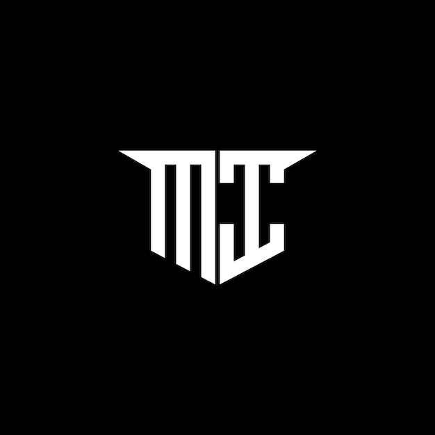El logotipo de construcción moderna de MI con diseño simétrico