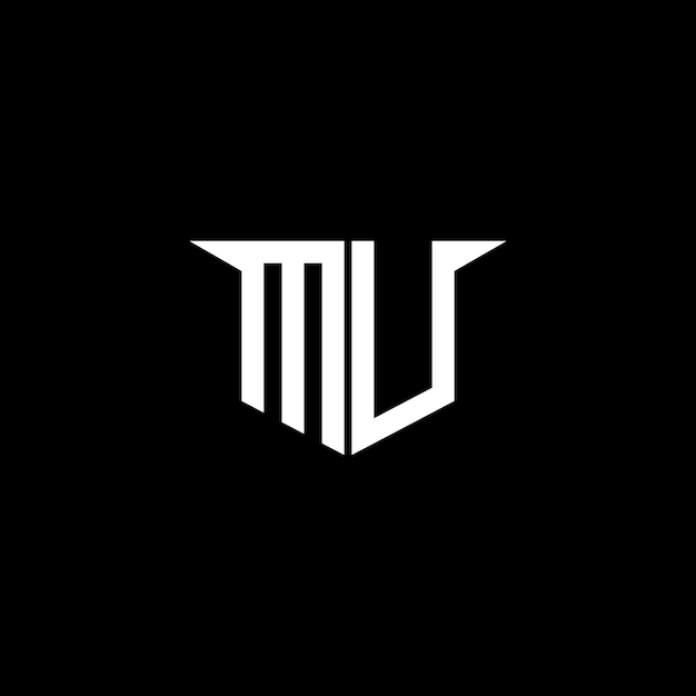 El logotipo de construcción moderna de MU con diseño simétrico