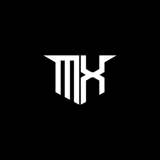 El logotipo de construcción moderna de MX con diseño simétrico