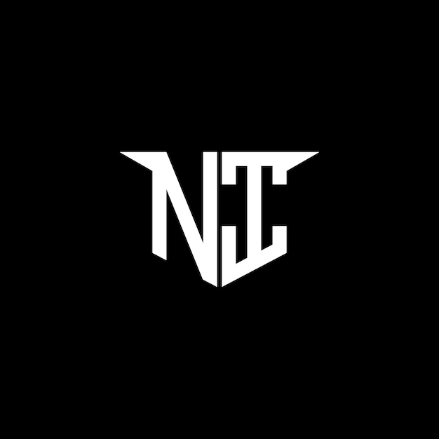 El logotipo de construcción moderna de NI con diseño simétrico