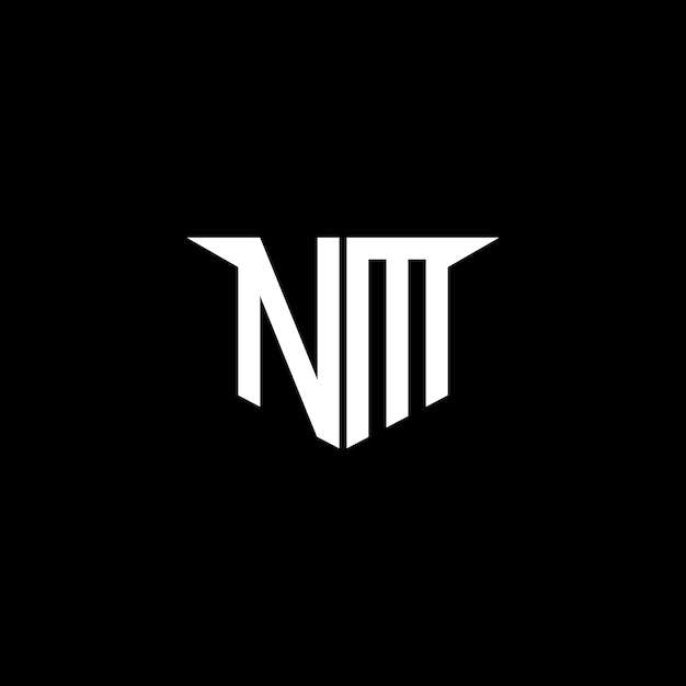 Logotipo de construcción moderna de NM con diseño simétrico