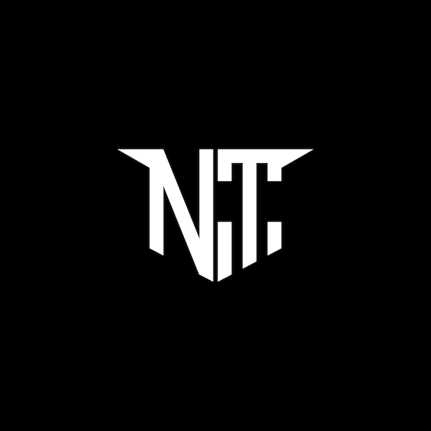 Logotipo de construcción moderna de NT con diseño simétrico