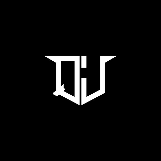 El logotipo de construcción moderna de QJ con diseño simétrico