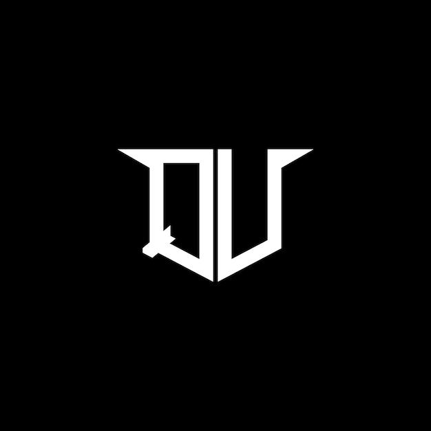 El logotipo de construcción moderna de QU con diseño simétrico