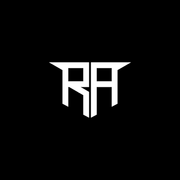 Logotipo de construcción moderna de RA con diseño simétrico