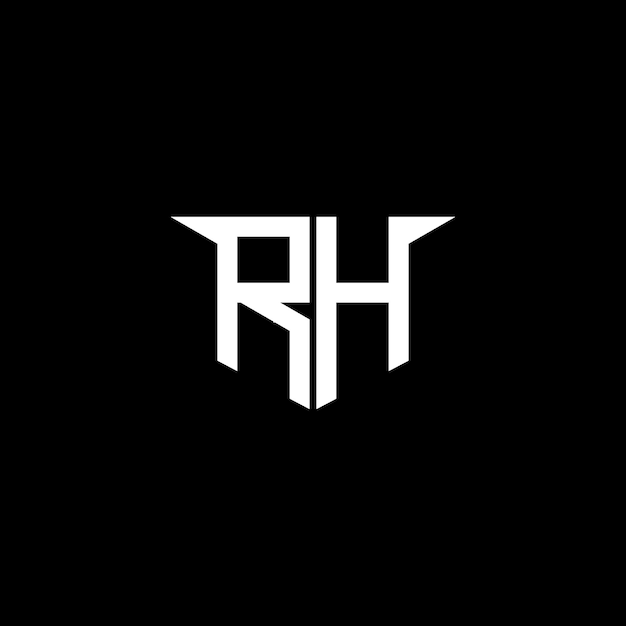 Logotipo de construcción moderna de RH con diseño simétrico