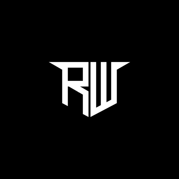 Logotipo de construcción moderna de RW con diseño simétrico