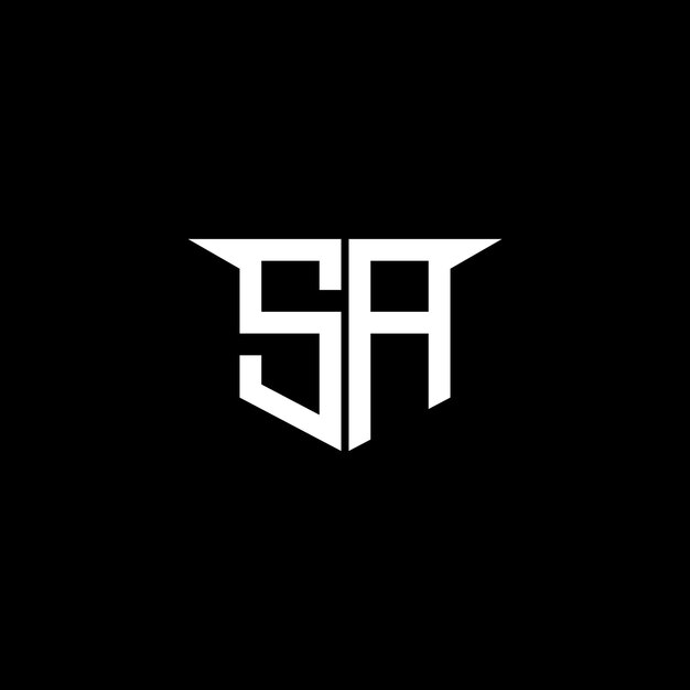 Logotipo de construcción moderna de SA con diseño simétrico