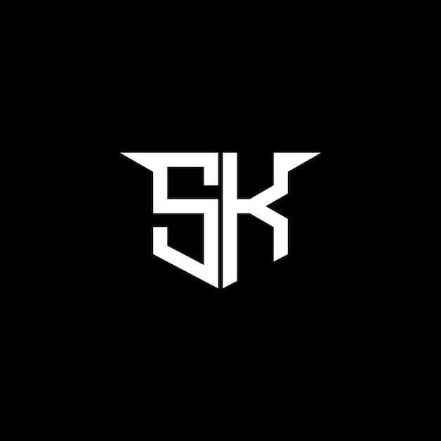 El logotipo de construcción moderna de SK con diseño simétrico