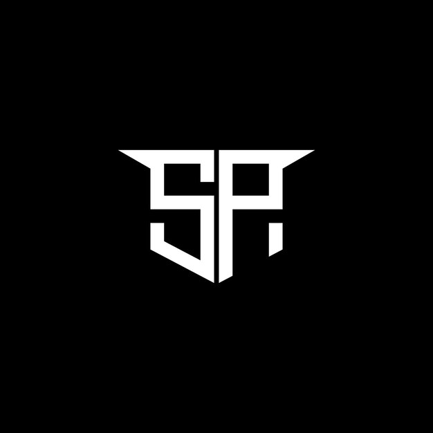 El logotipo de construcción moderna de SP con diseño simétrico