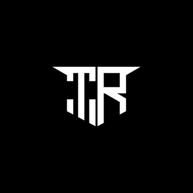 El logotipo de construcción moderna de TR con diseño simétrico