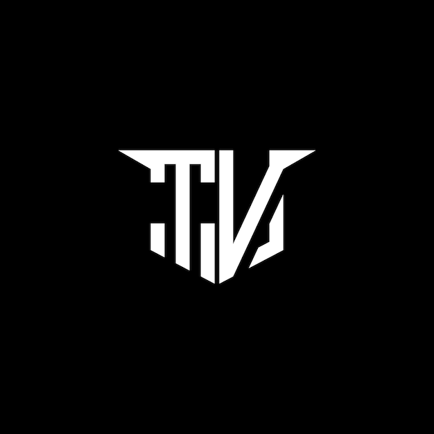 Logotipo de construcción moderna de TV con diseño simétrico