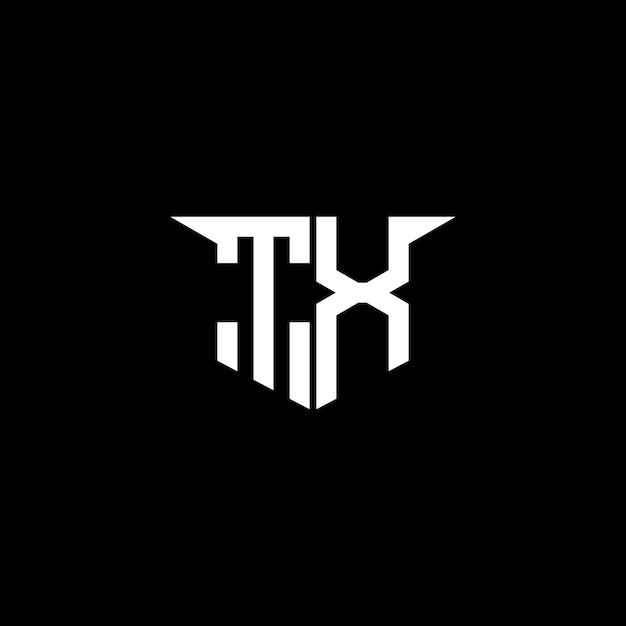 Logotipo de construcción moderna de TX con diseño simétrico