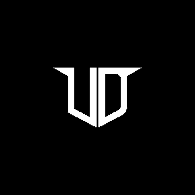 El logotipo de construcción moderna de UD con diseño simétrico