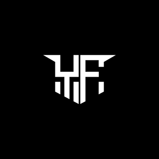 El logotipo de construcción moderna de YF con diseño simétrico