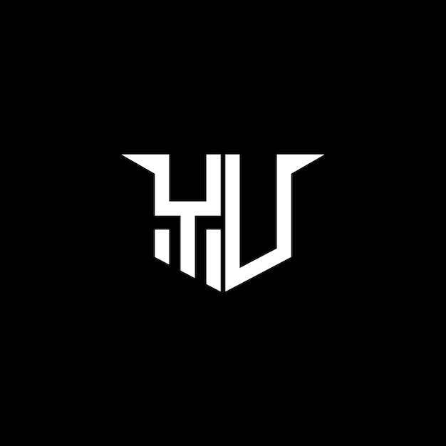 El logotipo de construcción moderna de YU con diseño simétrico