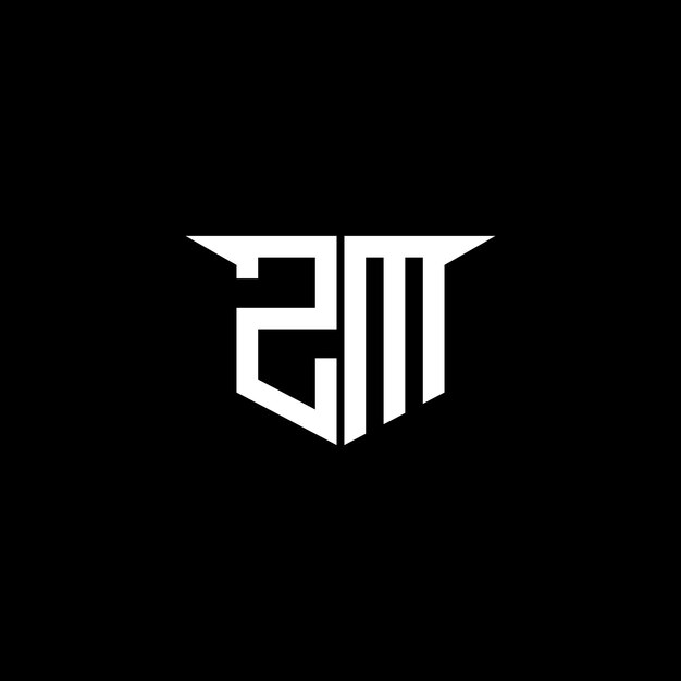 El logotipo de construcción moderna de ZM con diseño simétrico