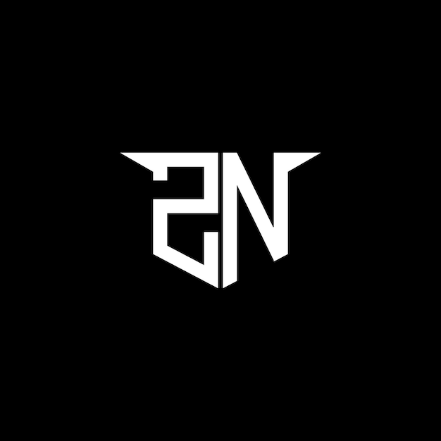 Logotipo de construcción moderna de ZN con diseño simétrico