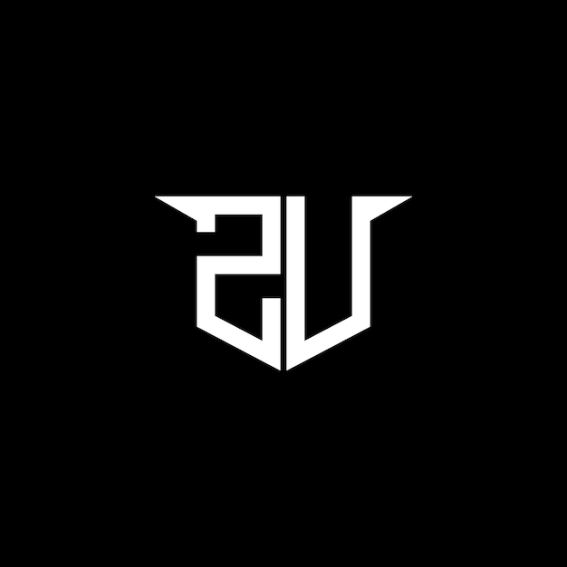 Logotipo de construcción moderna de ZU con diseño simétrico