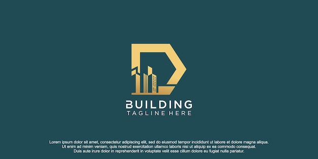 Logotipo de construcción simple con ilustración de vector de icono de diseño L inicial