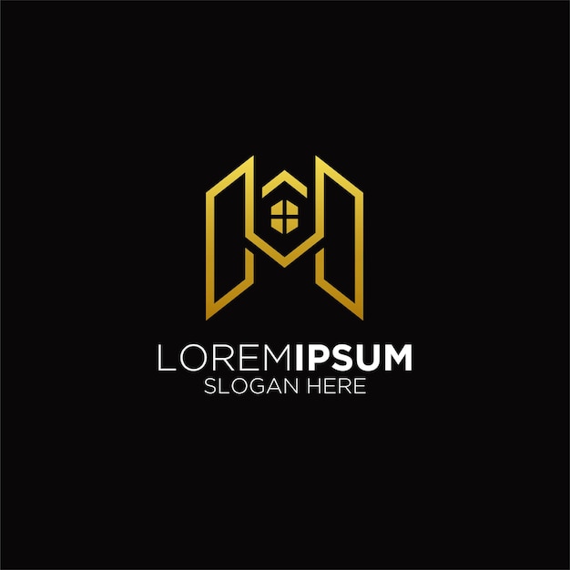Logotipo de construcción de viviendas de arquitecto único