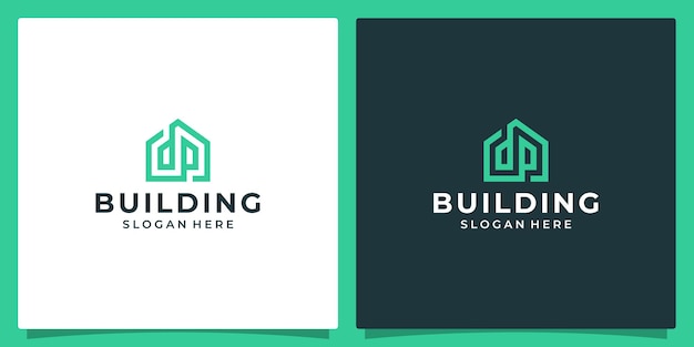 Logotipo de construcción de viviendas con letra inicial d y b Diseño gráfico de ilustración vectorial en estilo de arte lineal Bueno para publicidad de marca construcción de bienes raíces y hogar