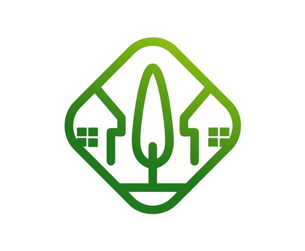 Logotipo de constructor ecológico, logotipo de hogar ecológico