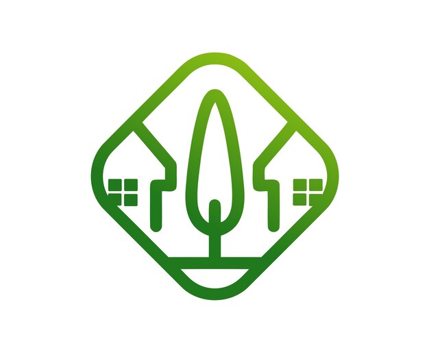 Vector logotipo de constructor ecológico, logotipo de hogar ecológico