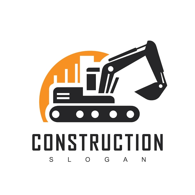 Vector el logotipo del constructor de plantillas de la excavadora